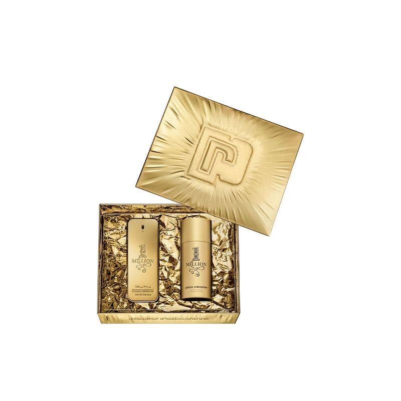 Kit-Perfume-Paco-Rabanne-1-Million-Masculino-Eau-de-Toilette-100-ml---Desodorante-150-ml