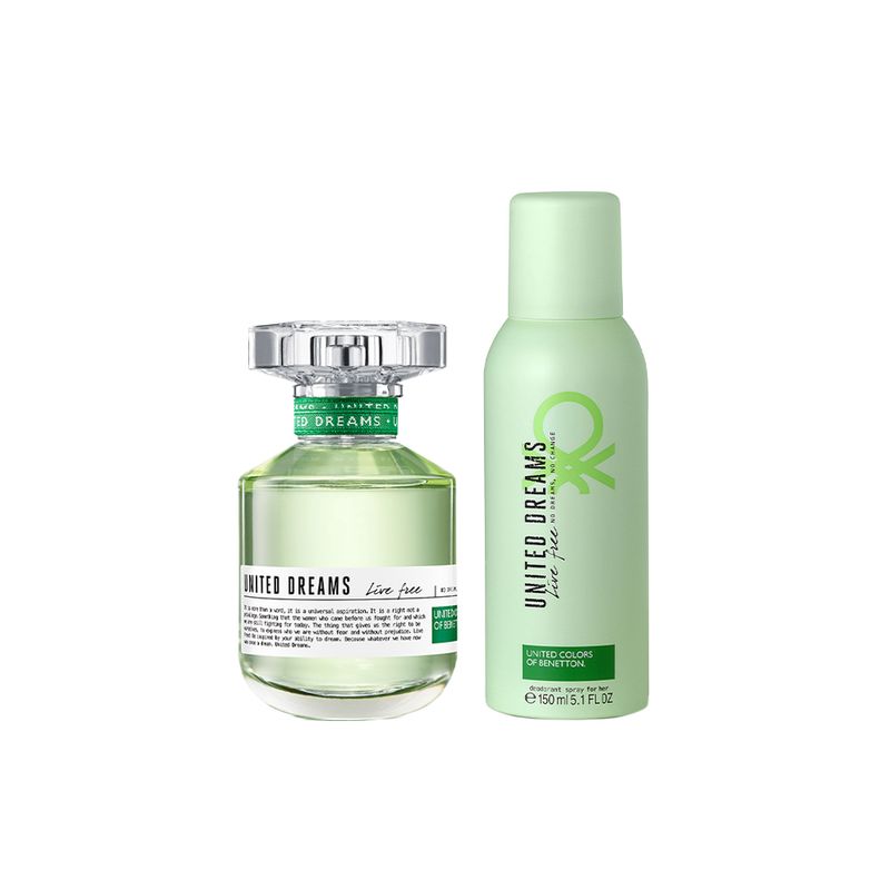 Kit-Perfume-Benetton-United-Dreams-Live-Free-Feminino-Eau-de-Toilette-80-ml---Desodorante-150-ml