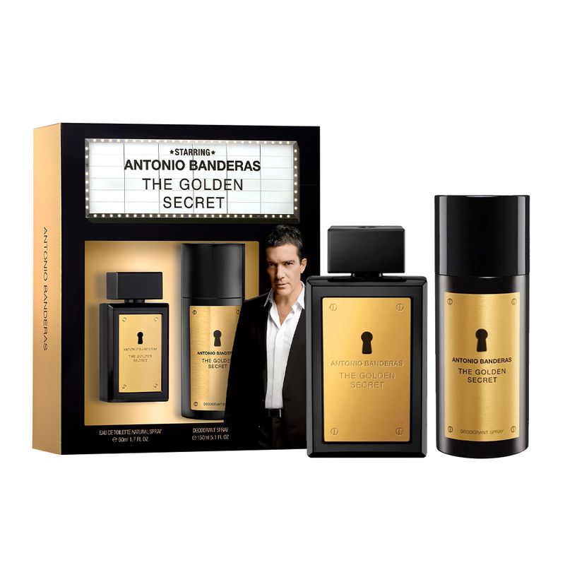 Kit-Perfume-Antonio-Banderas-The-Golden-Secret-Masculino-Eau-de-Toilette-100-ml---Desodorante-150-ml-