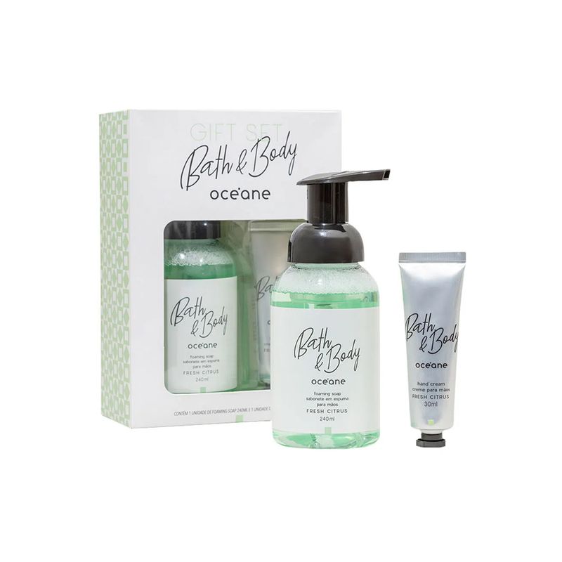 Kit-Sabonete-em-Espuma-para-as-Maos---Creme-para-as-Maos-Oceane-Bath---Body-Fresh-Citrus---2-Produtos
