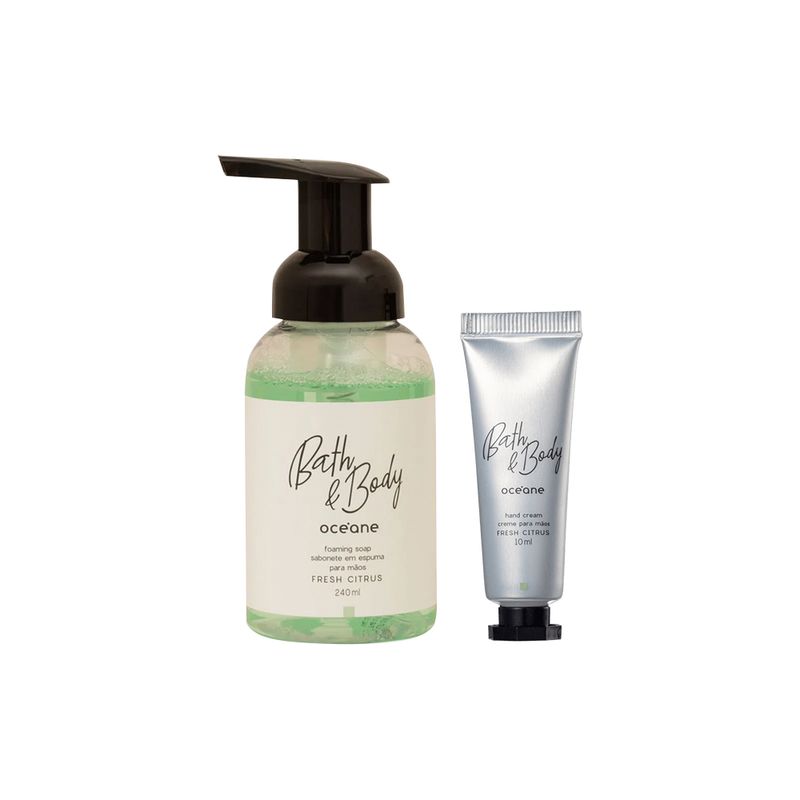 Kit-Sabonete-em-Espuma-para-as-Maos---Creme-para-as-Maos-Oceane-Bath---Body-Fresh-Citrus---2-Produtos