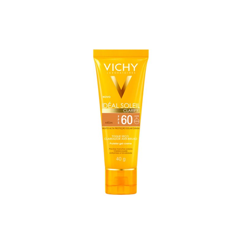 Protetor-Solar-Facial-Vichy-Ideal-Soleil-Clarify-FPS-60-Cor-Media-40-g