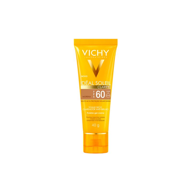 Protetor-Solar-Facial-Vichy-Ideal-Soleil-Clarify-FPS-60-Cor-Morena-40-g