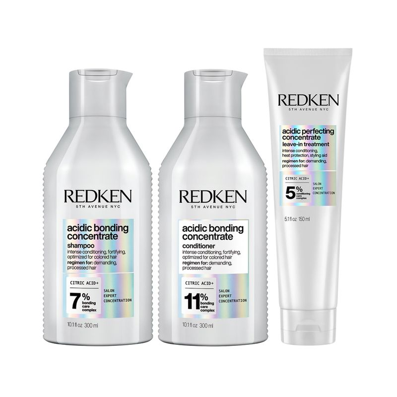 Kit-Redken-Acidic-Bonding-Concentrate---Shampoo-300-ml---Condicionador-300-ml---Leave-in-150-ml