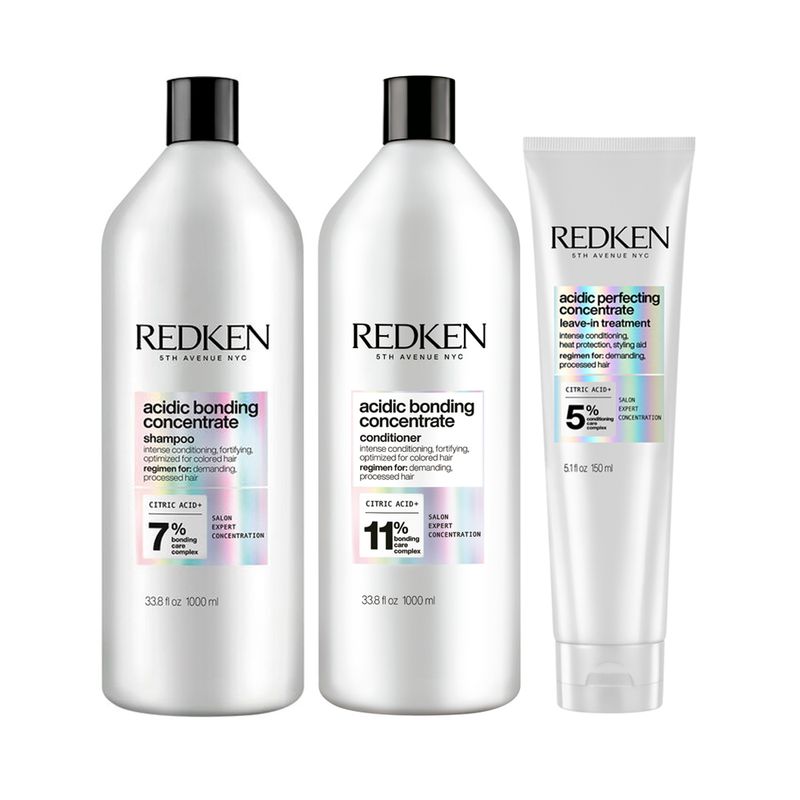 Kit-Redken-Acidic-Bonding-Concentrate---Shampoo-1000-ml---Condicionador-1000-ml---Leave-in-150-ml