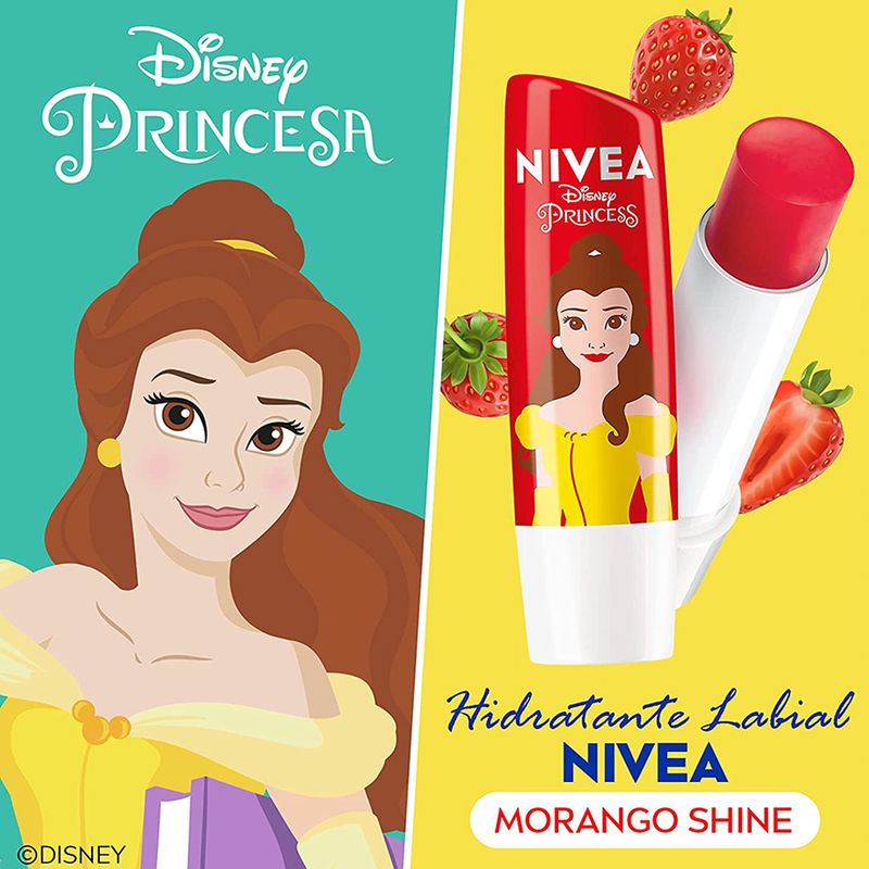 Nivea-Cuidado-Labial-Hidra-Morango-Shine-Disney-Bela-48g