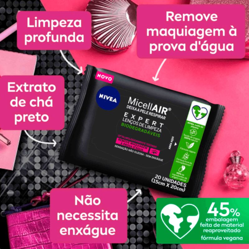 Lenco-Demaquilante-Nivea-Micellair-Expert-20-Unidades