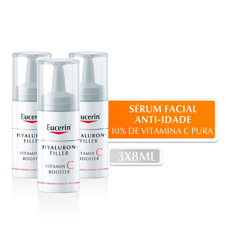 Eucerin-Hyaluron-Filler-Vitamina-C-Booster-Creme-Facial-Anti-Idade-3X8ml