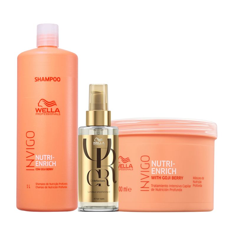 Kit-Wella-Professionals-Invigo-Nutri-Enrich---Shampoo-1000-ml---Mascara-500-ml---Oleo-100-ml