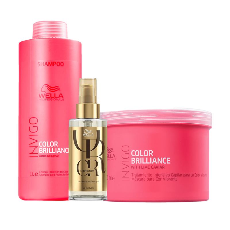 Kit-Wella-Professionals-Invigo-Color-Brilliance---Shampoo-1000-ml---Mascara-500-ml---Oleo-Capilar-100-ml
