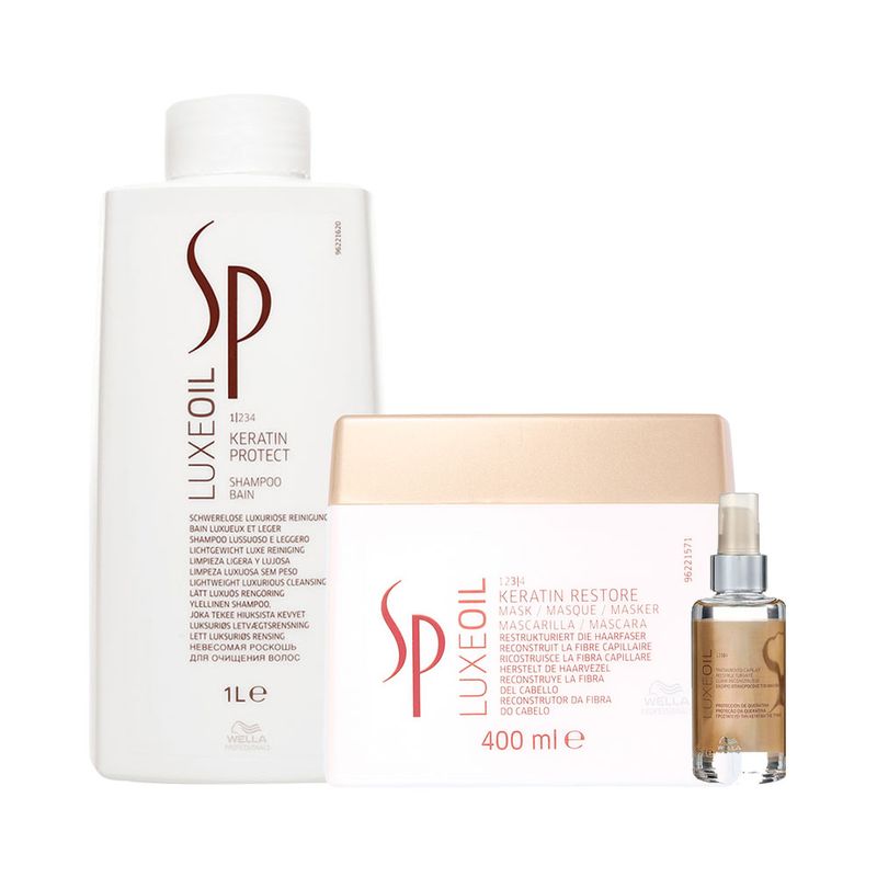 Kit-SP-System-Professional-Luxe-Oil-Keratin---Shampoo-1000-ml---Mascara-400-ml---Oleo-100-ml