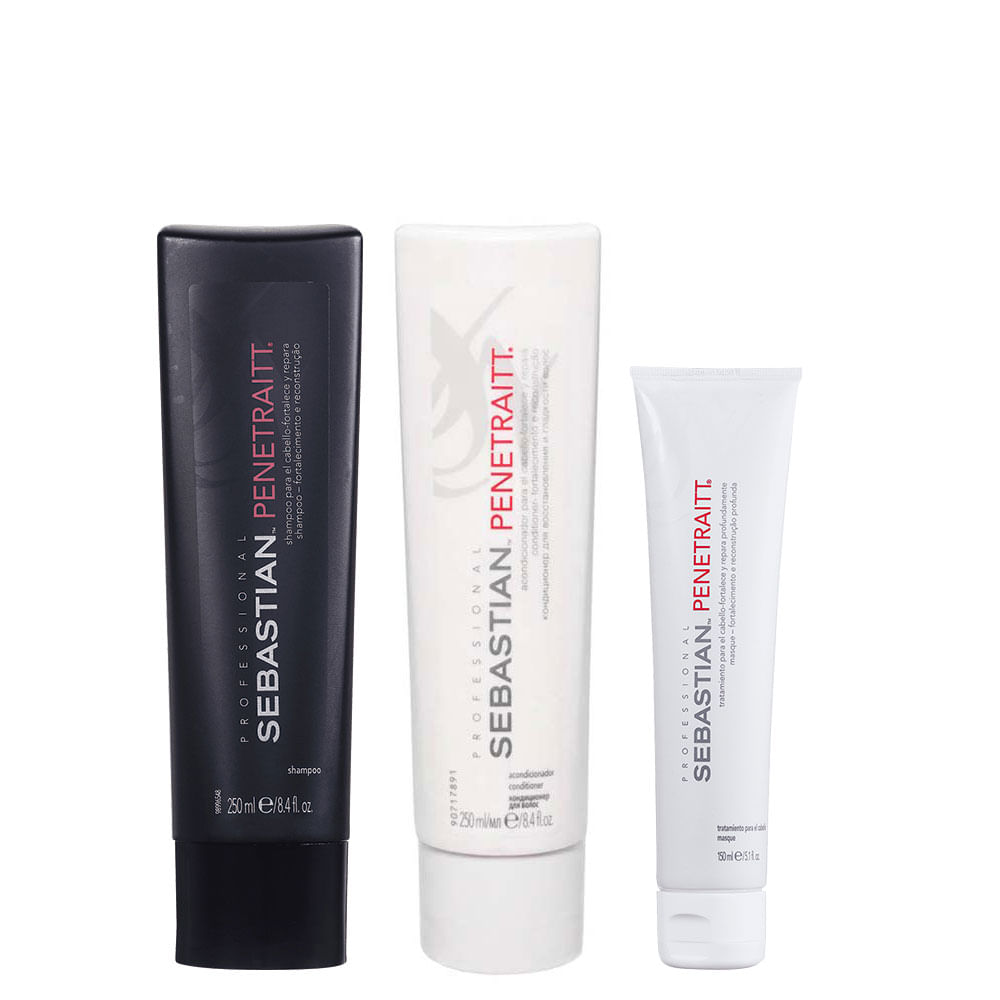 Kit Sebastian Professional Penetraitt - Shampoo 250 ml + Condicionador 250 ml + Máscara 15... Kit Sebastian Professional Penetraitt - Shampoo 250 ml + Condicionador 250 ml + Máscara 15...