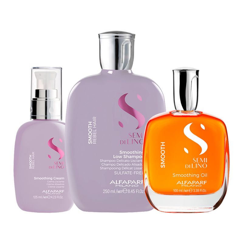 Kit-Alfaparf-Semi-Di-Lino-Smooth---Shampoo-250-ml---Creme-125-ml---Oleo-100-ml-