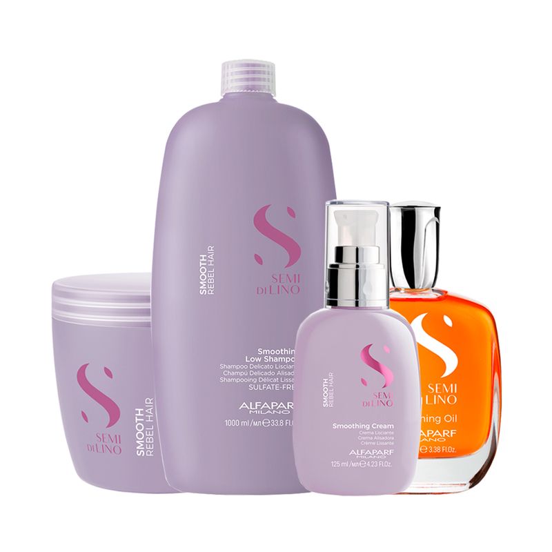 Kit-Alfaparf-Semi-Di-Lino-Smooth---Shampoo-1000-ml---Mascara-500-ml---Creme-125-ml---Oleo-100-ml