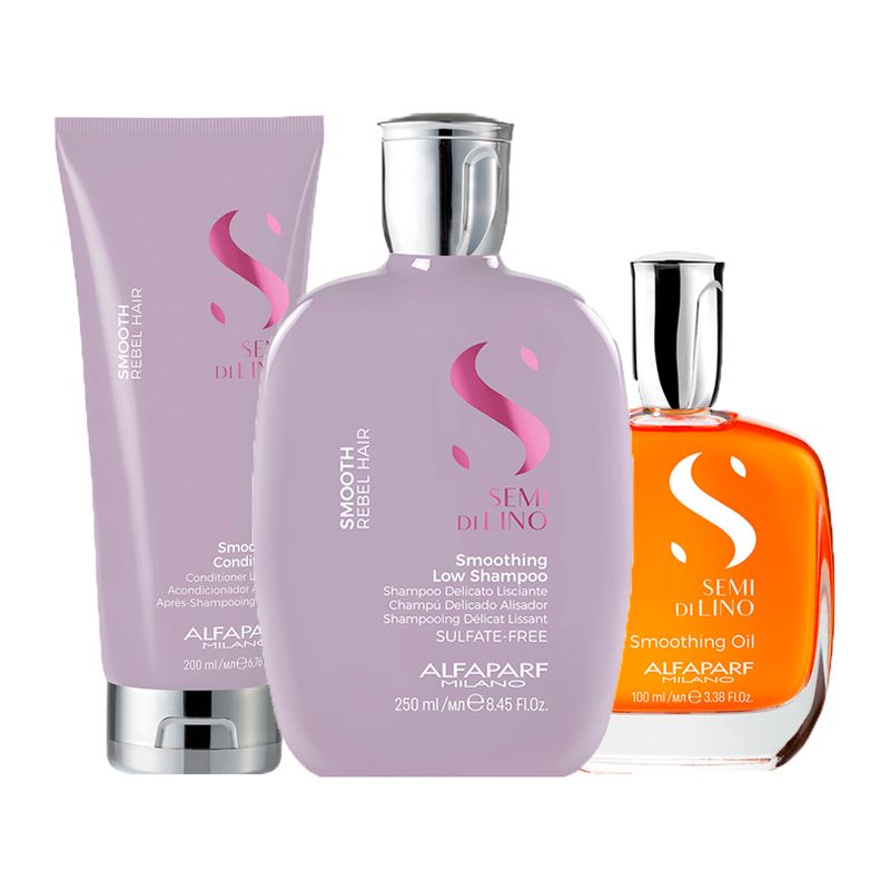 Kit-Alfaparf-Semi-Di-Lino-Smooth---Shampoo-250-ml---Condicionador-200-ml---Oleo-100-ml