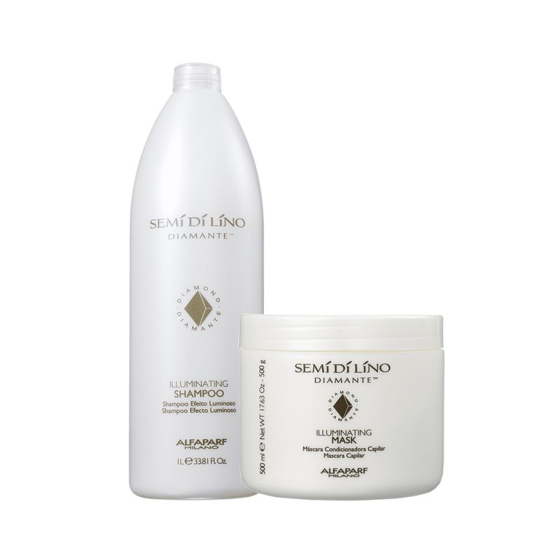 Kit-Alfaparf-Semi-Di-Lino-Diamante-Illuminating---Shampoo-1000-ml---Mascara-500-ml