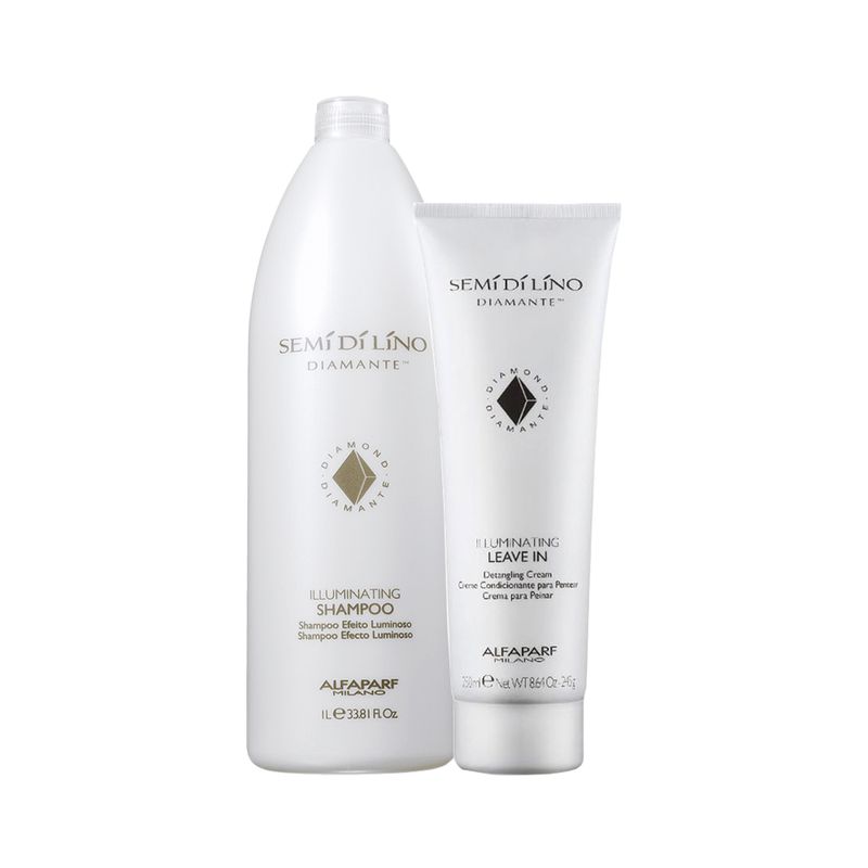 Kit-Alfaparf-Semi-Di-Lino-Diamante-Illuminating---Shampoo-1000-ml---Leave-In-245-ml