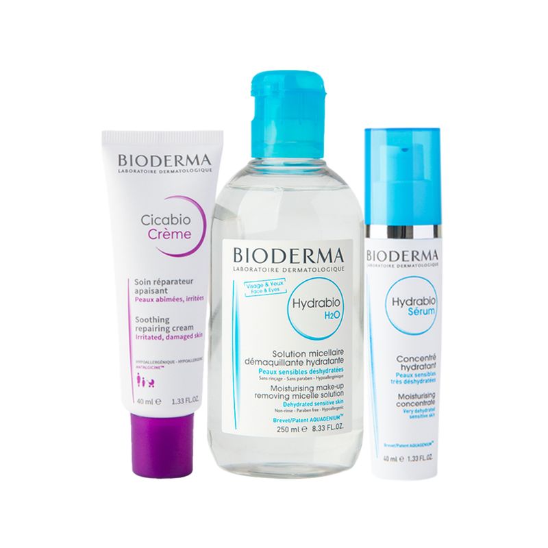Kit-Bioderma-Hydrabio--Serum-Facial-40-ml---Agua-Micelar-250---Creme-Facial-40-ml-
