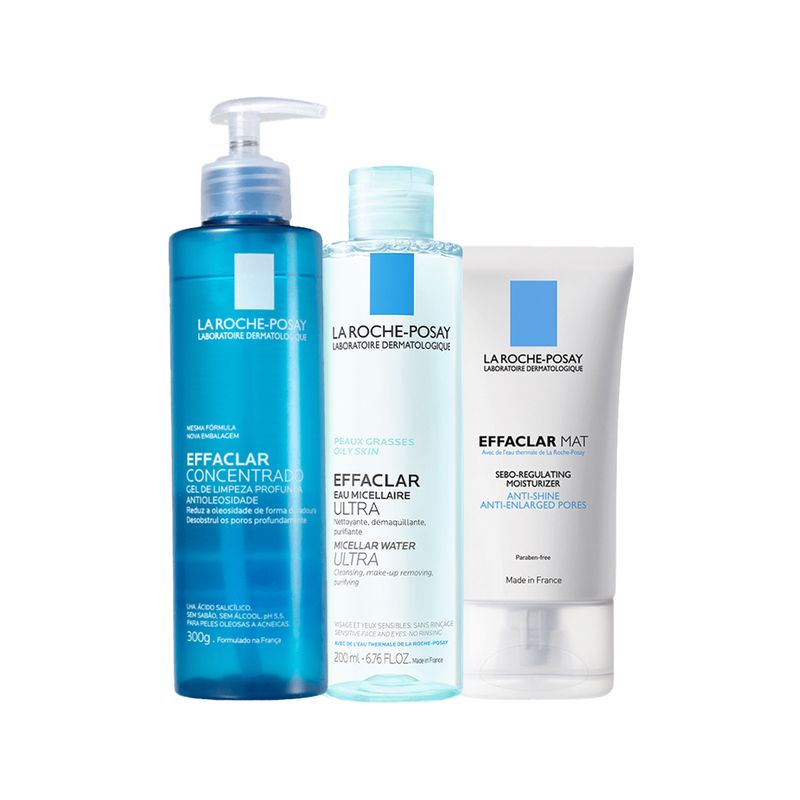 KIT-LRP-EFFACLAR-MAT-HIDRA-FAC-CONC-GEL-DE-LIMP-AGUA-MICELAR