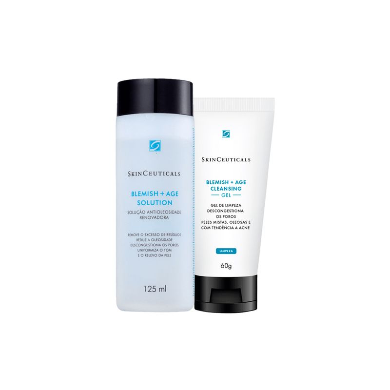 KIT-SKINC-BLEMISH---AGE-SOLUTION-TONICO-125ML---SKINC-BLEMISH---AGE-CLEANSING-GEL-60G