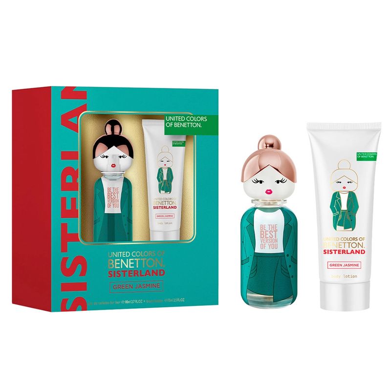 KIT-BENETTON-SISTERLAND-GREEN-JASMINE-EDT-PERF-FEM-80ML---BODY-LOTION-75ML