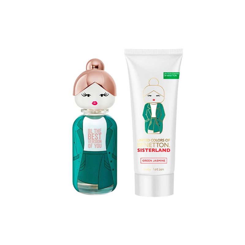 KIT-BENETTON-SISTERLAND-GREEN-JASMINE-EDT-PERF-FEM-80ML---BODY-LOTION-75ML