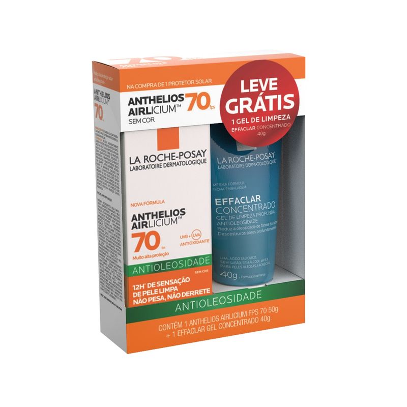 Kit-La-Roche-Posay-Protetor-Solar-Facial-Anthelios-Antioleosidade-Airlicium-FPS-70-50-g-Gel-Facial-de-Limpeza-Concentrado-60-g-Caixa