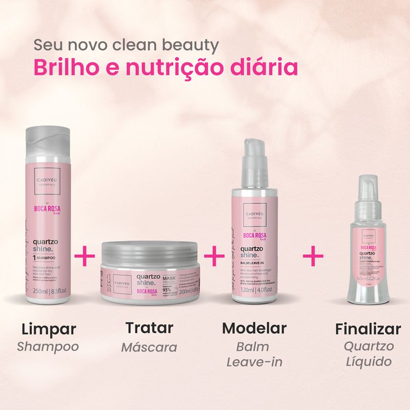 Kit-Cadiveu-Essentials-Quartzo-Shine-by-Boca-Rosa--Shampoo-250-ml---Leave-in---120-ml---Mascara-de-Brilho-200-ml---Oleo-Capilar-65-ml-Cronograma-Basico