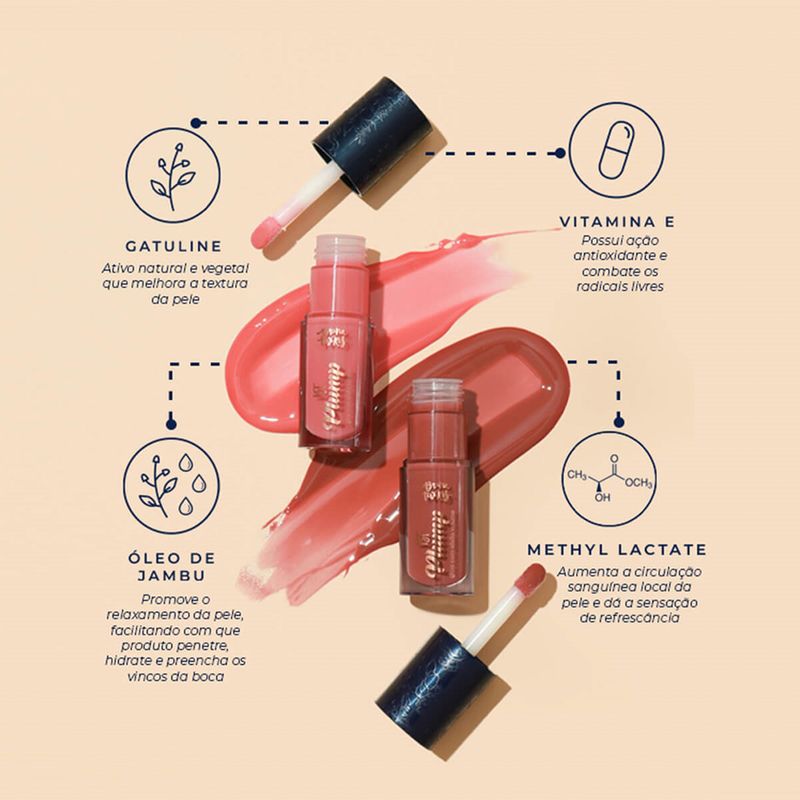 Gloss-Labial-Liquido-Metalico-Bruna-Tavares-BT-Plump-Siren-6-ml-Ativos-Principais