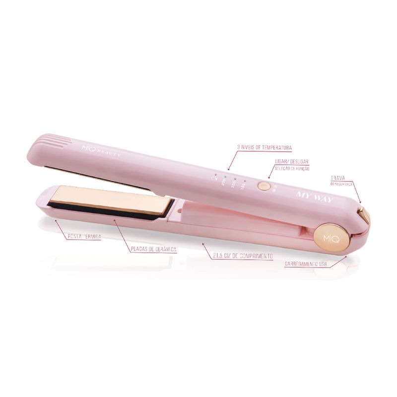 Prancha-de-Cabelo-MQ-Beauty-My-Way-Ceramica-230°C-Rosa-Bivolt-Detalhe-2