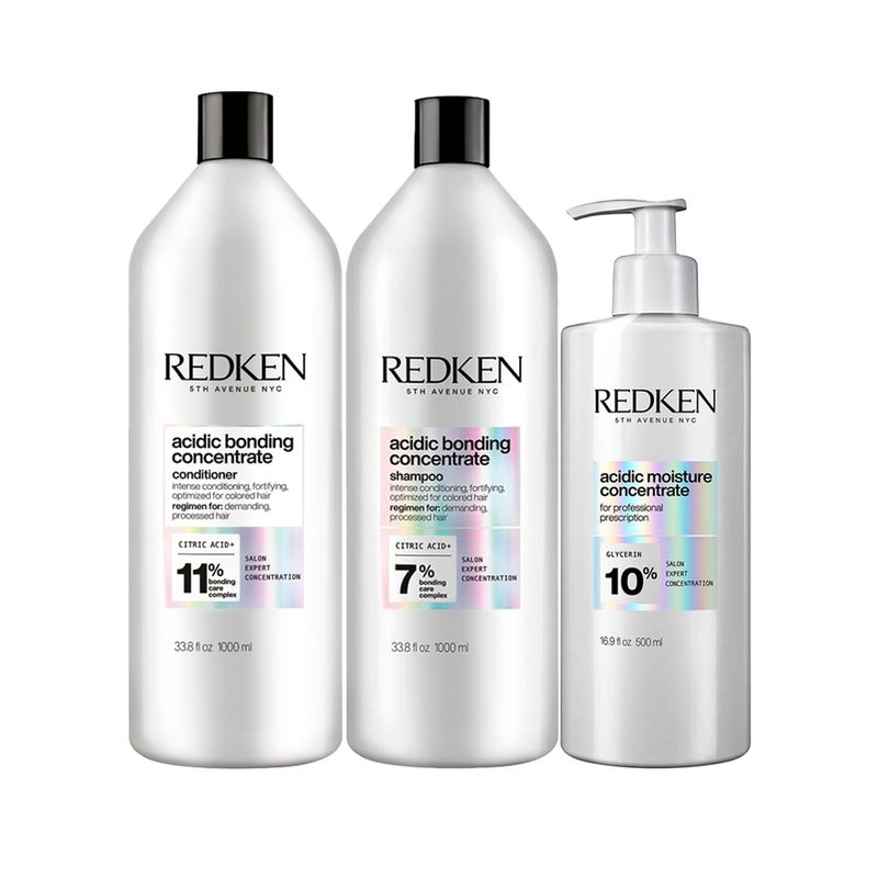 Kit-Redken-Acidic-Bonding-Concentrate-Shampoo-1000-ml-Condicionador-1000-ml-Tratamento-500-ml-Produtos