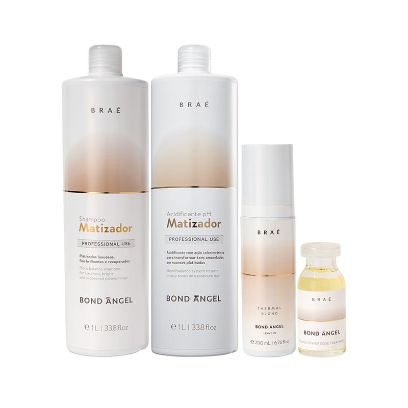 Kit-Brae-Bond-Angel-Shampoo-1000-ml-Mascara-Matizadora-1000-ml-Leave-in-200-ml-Ampola-13-ml-Produtos
