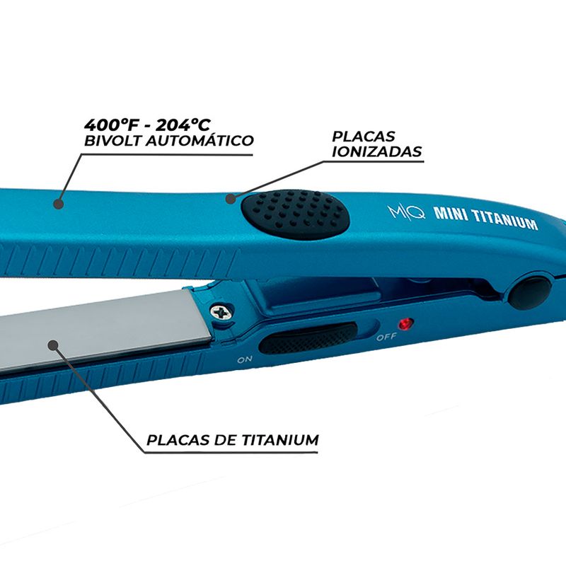 Mini-Prancha-de-Cabelo-MQ-Professional-204°C-Titanium-Azul-Bivolt