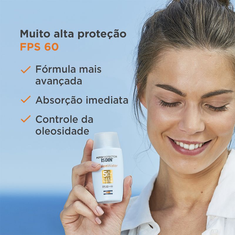 Protetor-Solar-Facial-Isdin-Fusion-Water-5-Stars-FPS-60-30-ml-Resultado