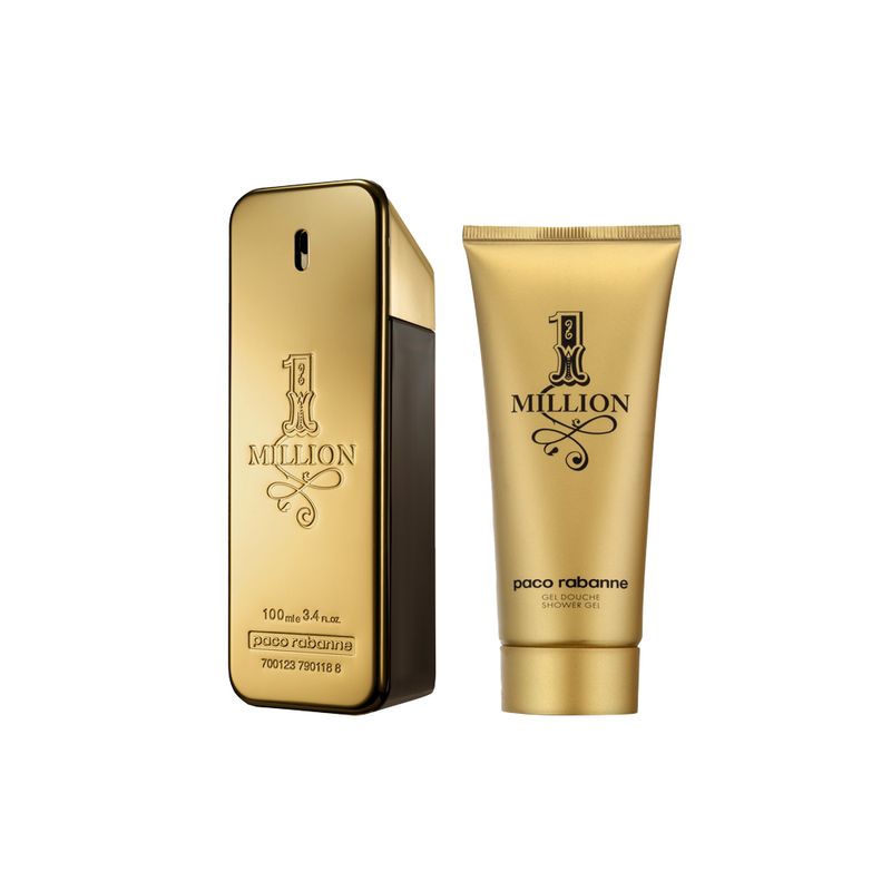 Kit-Perfume-Paco-Rabanne-1-Million-Masculino-Eau-de-Toilette-100-ml---Gel-de-Banho-100-ml-Perfume-e-Gel