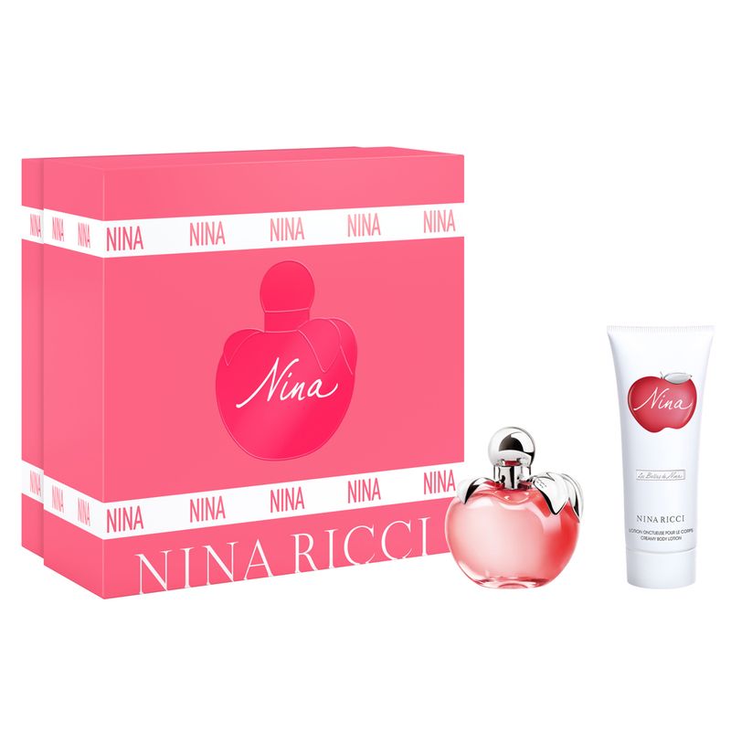 Kit-Perfume-Nina-Ricci-Feminino-Eau-de-Toilette-80-ml---Locao-Corporal-100-ml-Vitrine