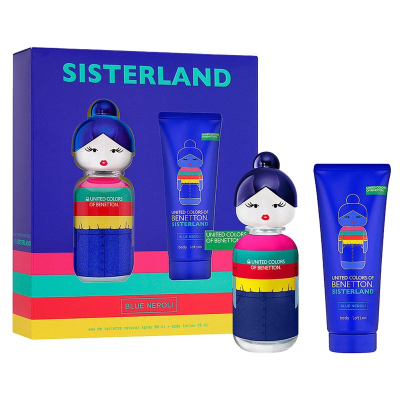 Kit-Perfume-Benetton-Sisterland-Blue-Neroli-Feminino-Eau-de-Toilette-80-ml---Locao-Corporal-75-ml-Vitrine