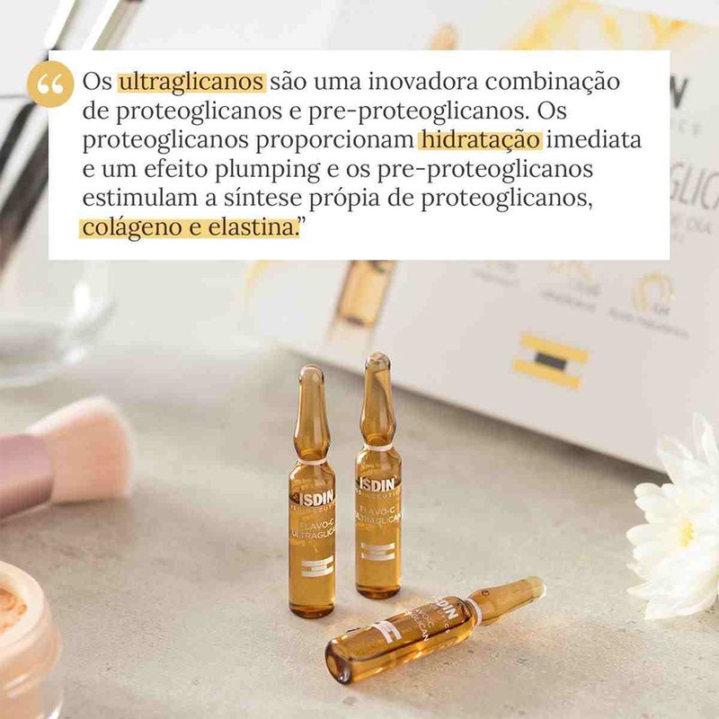 Caixa-de-Ampola-Serum-Facial-Antioxidante-Isdinceutics-Flavo-C-Ultraglican-10-x-2-ml-Imagem-Ambientada