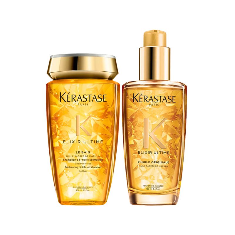 Kit-Kerastase-Exilir-Ultime-Shampoo-250-ml-Oleo-L-Huile-Originale-100-ml-Vitrine
