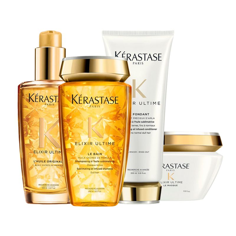 Kit-Kerastase-Exilir-Ultime-Shampoo-250-ml-Condicionador-250-ml-Mascara-200-ml-Oleo-L-Huile-Originale-100-ml-Vitrine