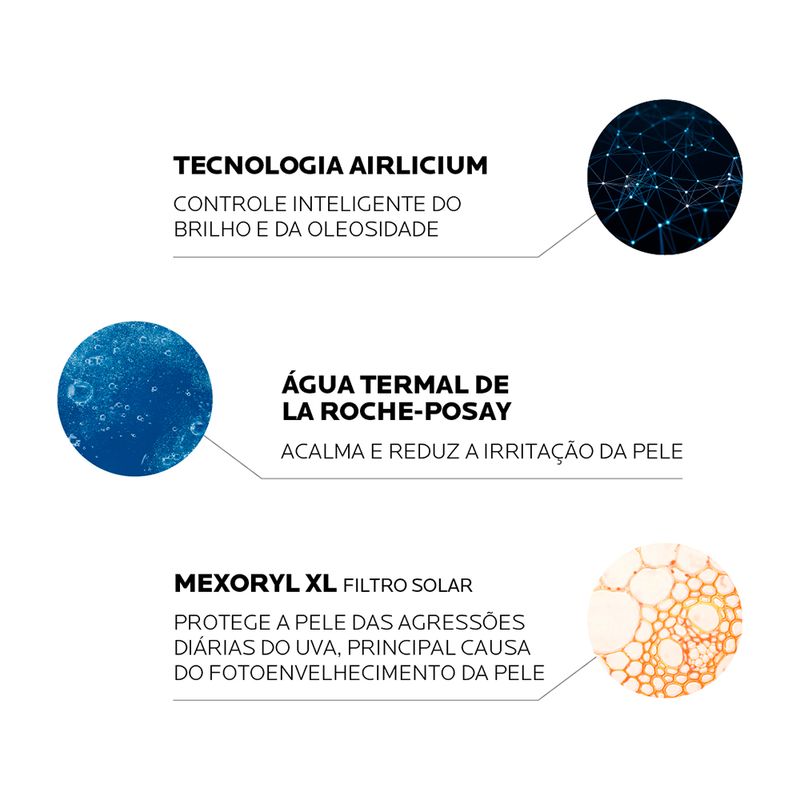 Protetor-Solar-Facial-La-Roche-Posay-Anthelios-Antioleosidade-Airlicium-FPS-30-50-g-Ativos-Principais