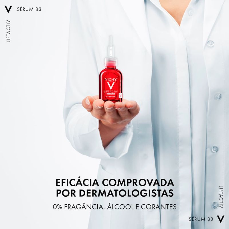 Serum-Facial-Antirrugas-e-Uniformizador-de-Tom-com-Vitamina-B3-Vichy-Liftactiv-30-ml-Eficacia