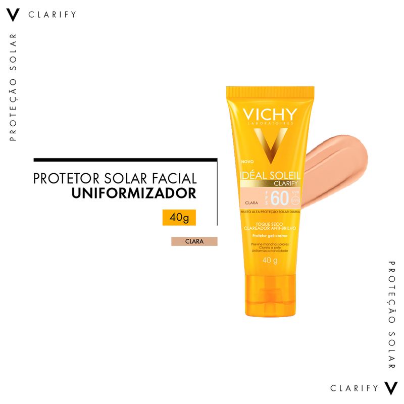 Protetor-Solar-Semi-Matte-Facial-FPS-60-Vichy-Ideal-Claro-40-g-Produto