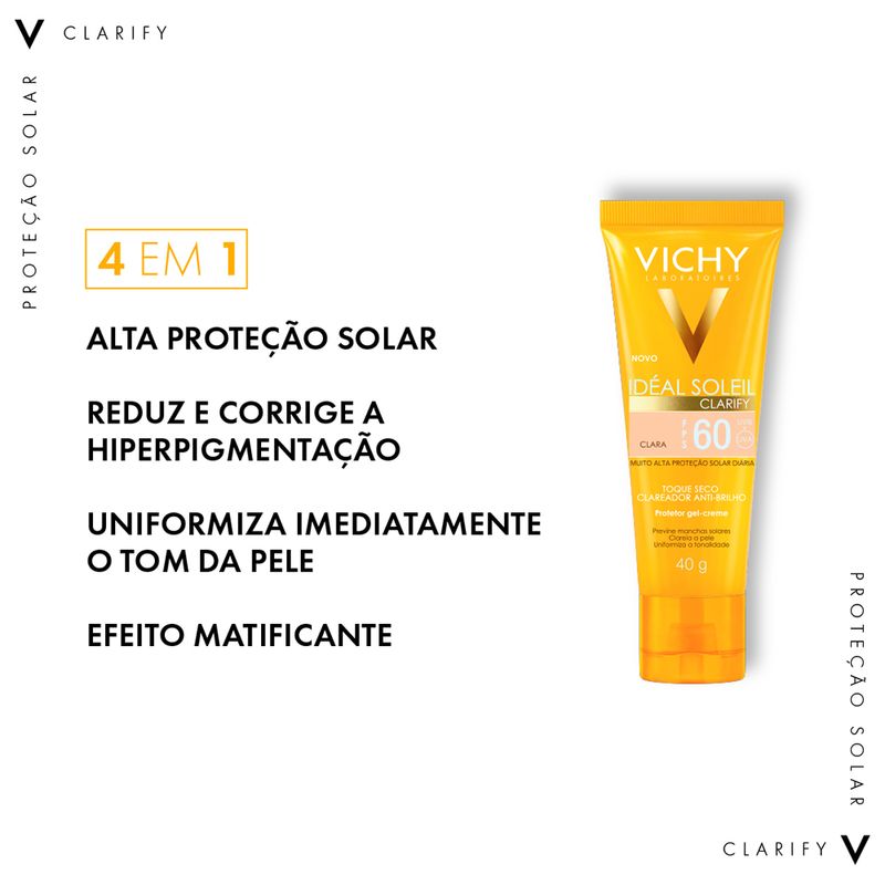 Protetor-Solar-Facial-Semi-Matte-FPS-60-Vichy-Ideal-Soleil-Media-40-g-Beneficios