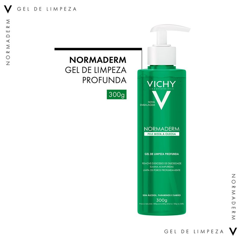 Gel-Facial-de-Limpeza-Profunda-Vichy-Normaderm-300-g-Produto