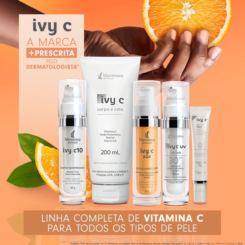 Creme Rejuvenescedor Facial Vitamina C Pura Noturno Mantecorp Ivy C10 30 g
