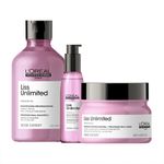 Kit-L-Oreal-Professionnel-Serie-Expert-Liss-Unlimited----Shampoo-300-ml----Mascara-250-g----Serum-125-ml