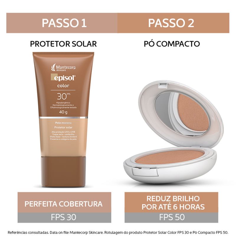 Protetor-Solar-em-Po-Facial-Mantecorp-Episol-Color-FPS-50-Morena-10-g-Passo-a-Passo