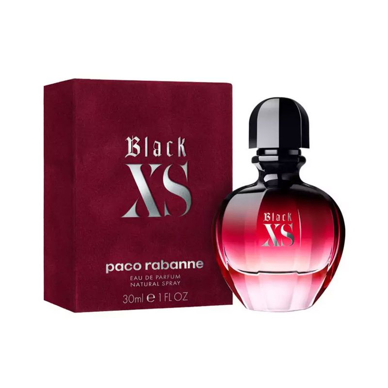 Perfume-Paco-Rabanne-Black-XS-For-Her-Feminino-Eau-de-Parfum-30-ml-Frasco-Caixa