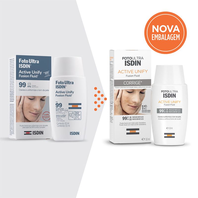 Clareador-Facial-Isdin-Foto-Ultra-Active-Unify-FPS-99-50-ml-Antes-e-Depois